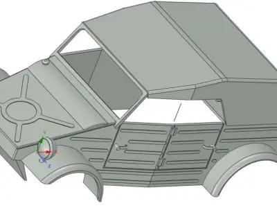 Alternative WPL C14 C24 chassis Kubelwagen typ 82 3D print model 3D print model