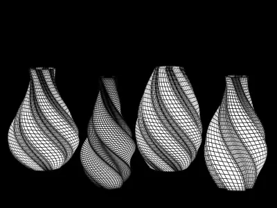 Twirl Vase 3D print model 3D model purchase