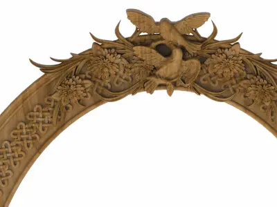 Carved picture frame STL 3D model
