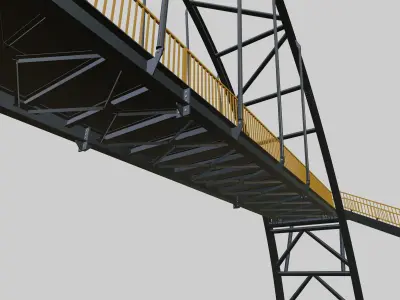 Steel Pedestrian Bridge-Arch Column Type-29 3D model