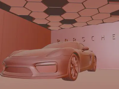 garage light scene 3D model