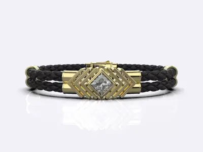 Mens Leather Bracelet 3D print model