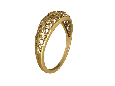 Floral ring 3D print model 2