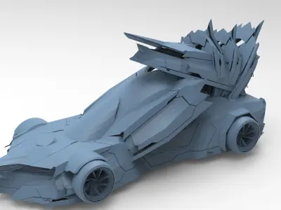 Cyberpunk sci fi car 5  3D model