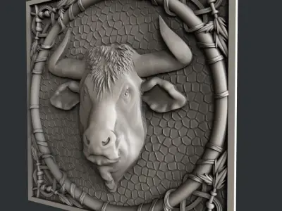 3d STL models for CNC bull 3D model