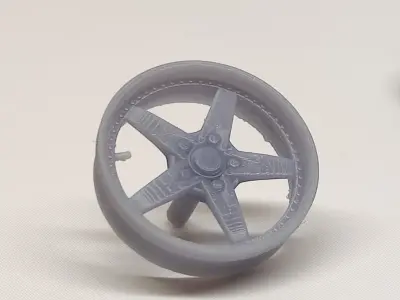 3D printable 5-spoke wheel with accessories 3D print model