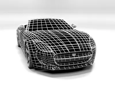 JAGUAR F-TYPE CABRIO OPEN LOWPOLY Low-poly 3D model