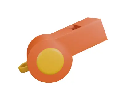 Whistle 3D Model toy - orange Low-poly 3D model