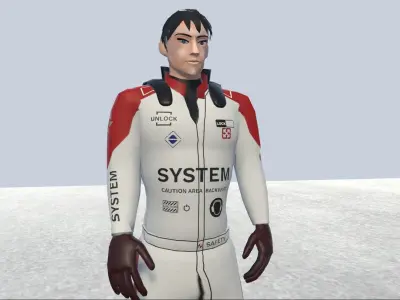 Racer avatar male Rigged Low-poly 3D model