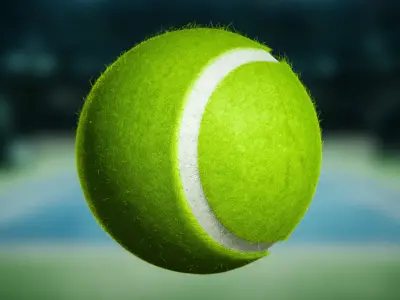 Tennis ball with and without logo 3D model