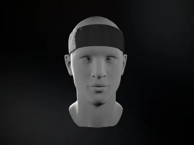 Black Headband Low-poly 3D model