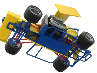 Supermodified front engine Winged race car V2 Scale 1 to 25 3D print model