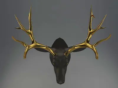 Deer Head 3d model Low-poly 3D model