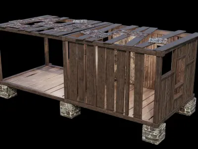 Medieval Houses 64- 4K Textures Game Ready Low-poly 3D model