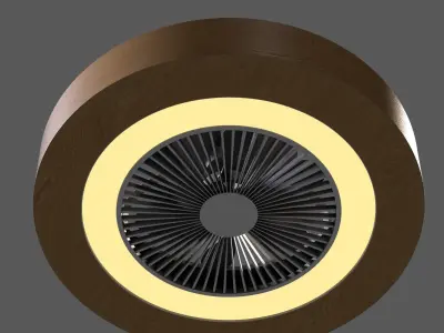 Modern Ceiling Fan with Enclosed Blades 3D model