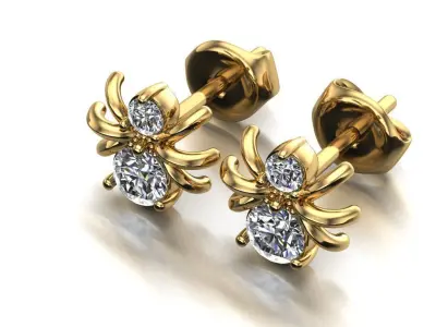 Spiders earrings 3D print model