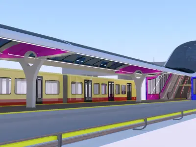 Berlin S-bahn station III 3D model