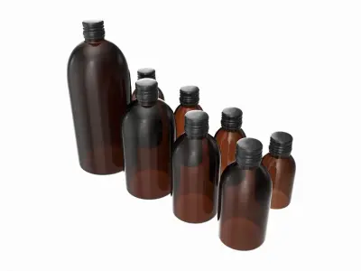 Bottles 8 Set Vitamin and Sport Nutrition 3D model