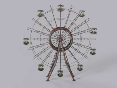 Old Ferris Wheel Low-poly 3D model