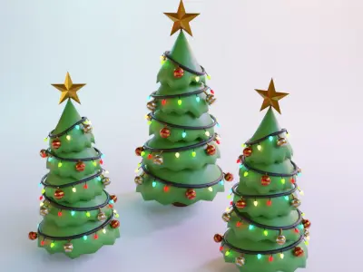 Christmas tree Free low-poly 3D model purchase