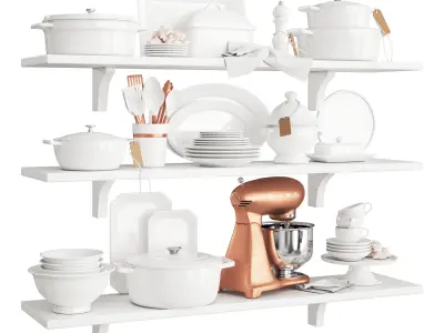 White Kitchen Set 3D model