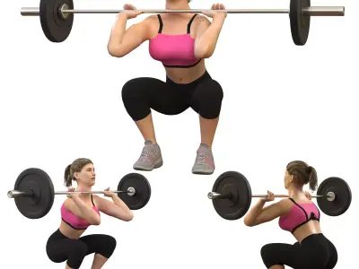 Girl in gym 3D model