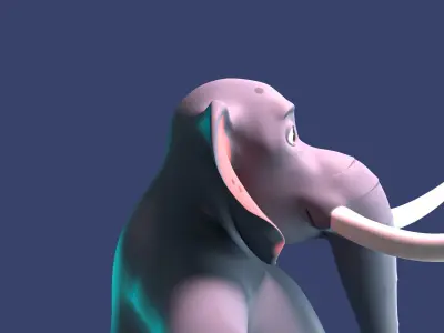Stylized Elephant NoRig Low-poly 3D model