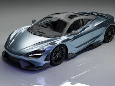 High Quality McLaren 765L With Interior 3D Model 3D model