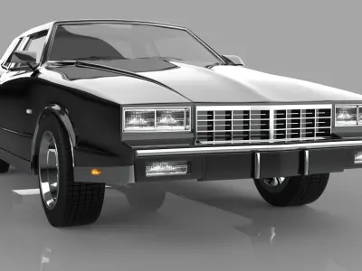 Black Monte Car 1981 Low-poly 3D model