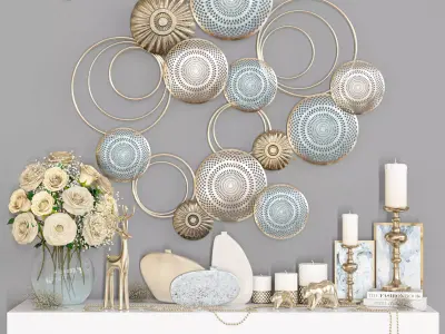 decorative set shabby chic wall decor 3D model