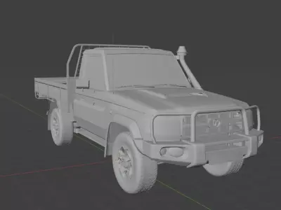 Toyota 79 series single cab model Low-poly 3D model