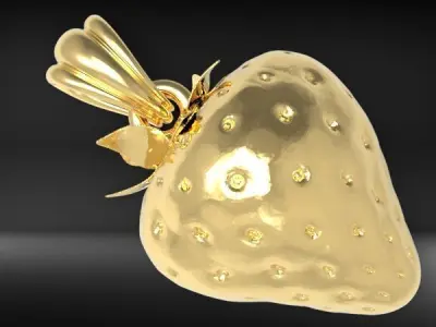  strawberry pendant 3D print model
