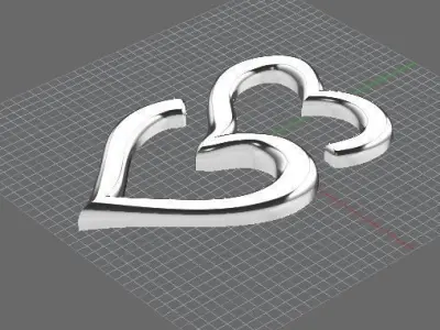 Heart of S pendant 3D print model