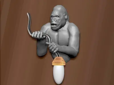 Lamp gorilla wall decor 3D model