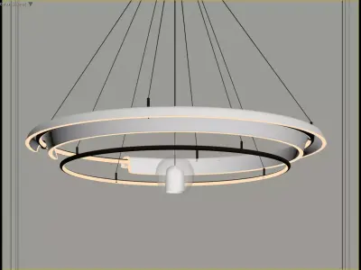 Modern Artistic Circular Chandelier 3D Model 3D model