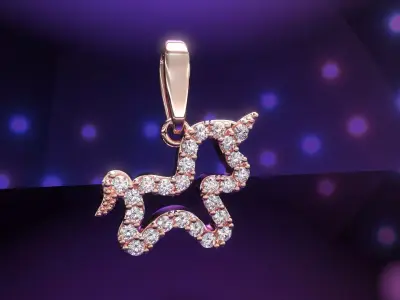 Babi unicorn diamond pendant and Addon 3D print model