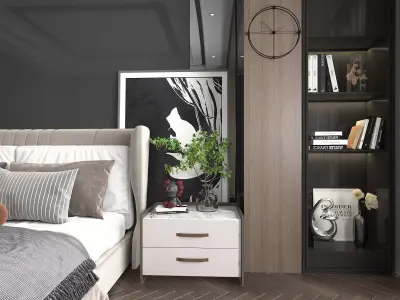 Modern Bedroom Scene 17 3D model
