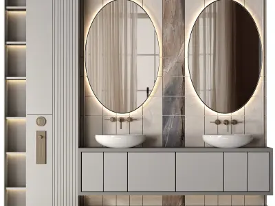 Bathroom furniture N035 in Neoclassic and Modern style 3D model