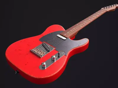 Fender Telecaster Low-poly 3D model