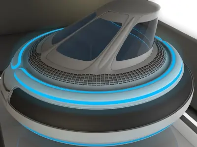 SpaceShip futuristic toilet with lights on top Free 3D model