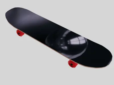 Skateboard with unique design Low-poly 3D model