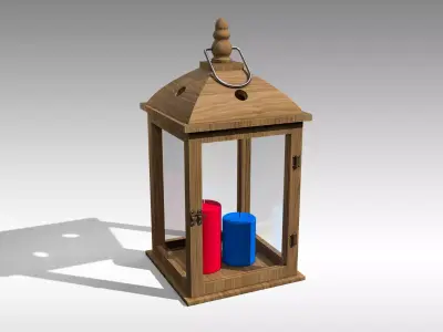 Wood Lantern 01 Low-poly 3D model