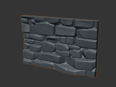 Jagged Gneiss Rock Wall Geometry 3D model