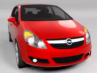 OPEL CORSA 2007 LOWPOLY Low-poly 3D model