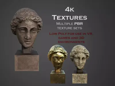 Head of Aphrodite Low-poly 3D model