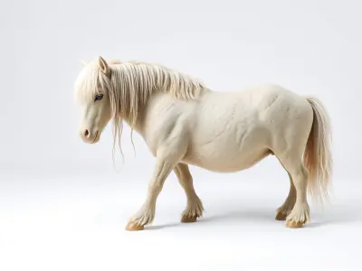 Friesian Horse with Flowing Mane and Feathered Legs Low-poly 3D model