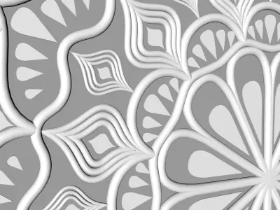 White coloured mandala 3D model