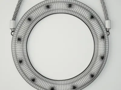 Round Metal Jute Mirror by ZARA HOME 3D model