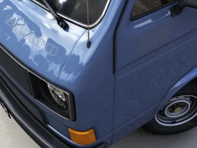 VOLKSWAGEN T3 TRANSPORTER SYNCRO 4X4 1986 3D model