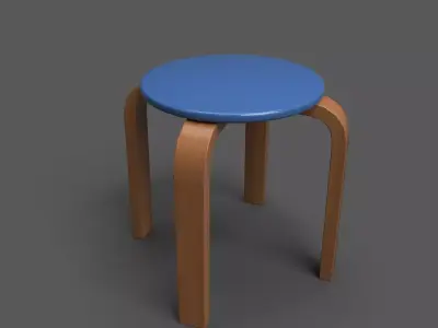 QuadStool 31cm Low-poly 3D model